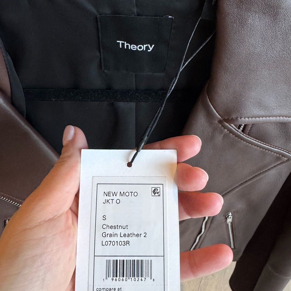 Theory Women's Brown Leather Jacket - Picture 3 of 4